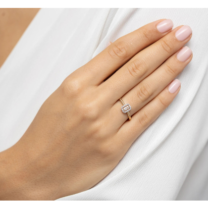 Pierścionek z Brylantami 0,17ct ze złota próby 585. W-0707